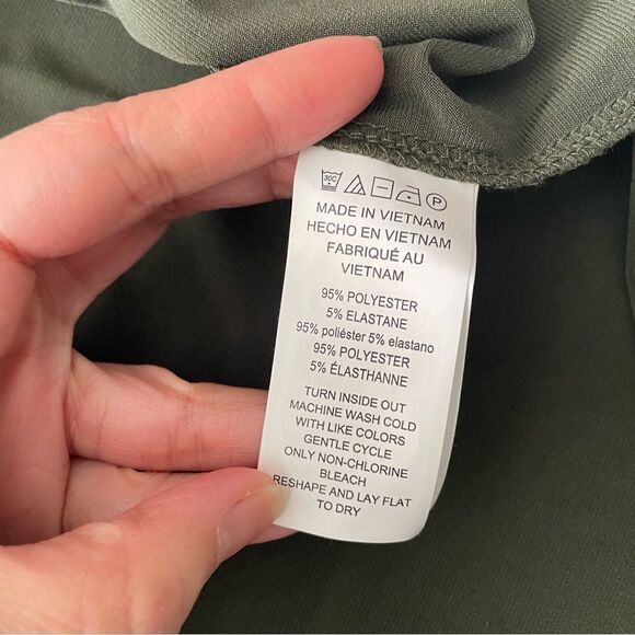 MICHAEL KORS olive green surplice fit & flare shift casual dress size small NEW - Picture 11 of 11